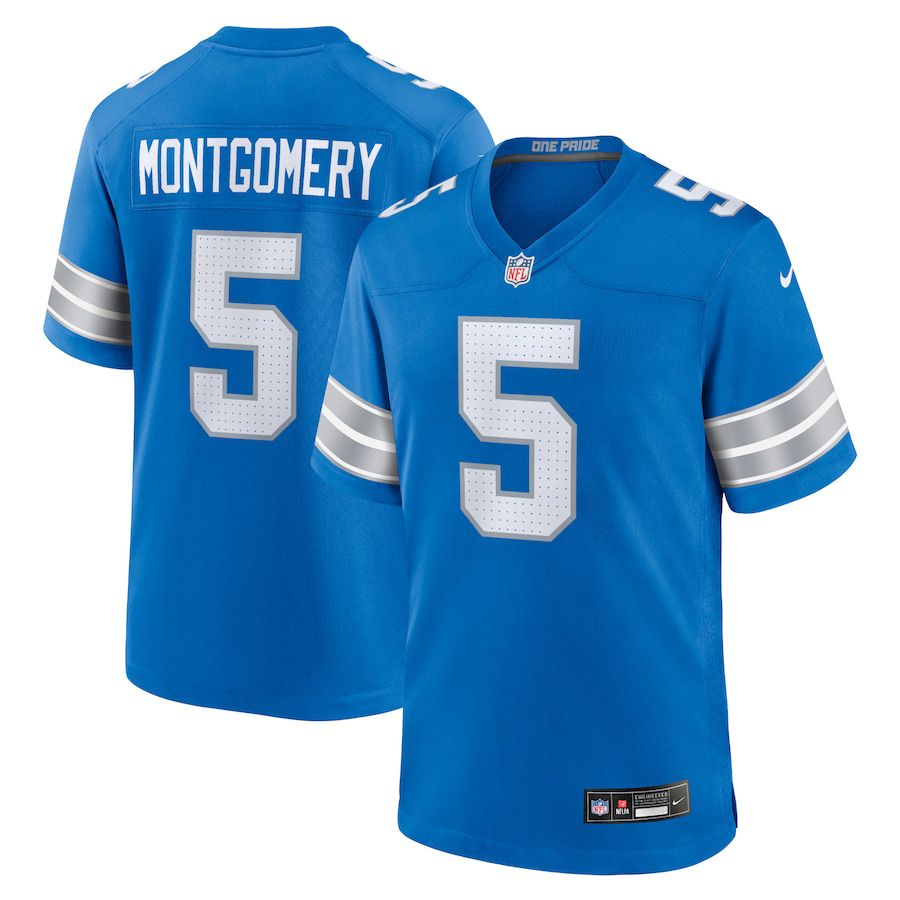 Men Detroit Lions #5 David Montgomery Nike Blue Game NFL Jersey